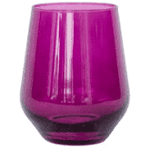 Estelle Colored Glass   Stemless Wine amethyst - Each $30.00