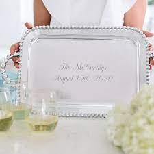 Mariposa Engraved (Personalized) String Of Pearls Large Service Tray with Handles  - $200.00