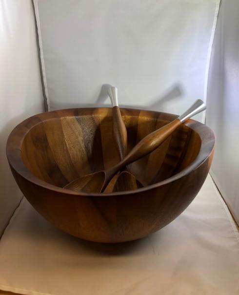 Contemporary Concepts Exclusives  Nambe Bayu Wooden Salad Bowl With Servers $169.95