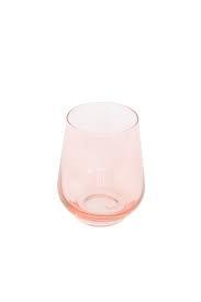 Estelle Colored Glass   Stemless Wine Blush - Each $30.00