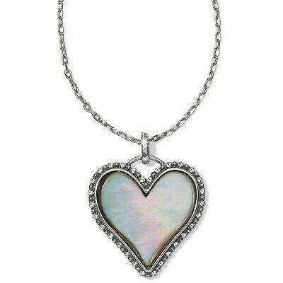 $72.00 Brighton ~Twinkle Amor MOTHER OF PEARL Crystal Heart Necklace~JM087D --- Last one!