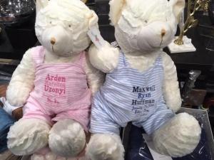 $64.95  Birth Record Bear 24" (blue or pink) - includes custom Embroidery 