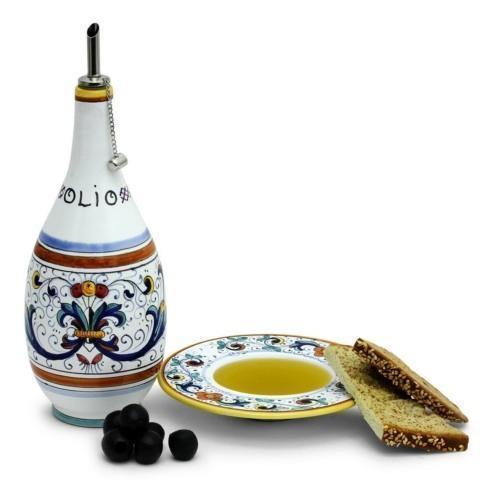 Deruta Of Italy  Ricco Deruta Olive Oil Bottle Dispenser with optional matching Saucer/Dipping Bowl $168.00