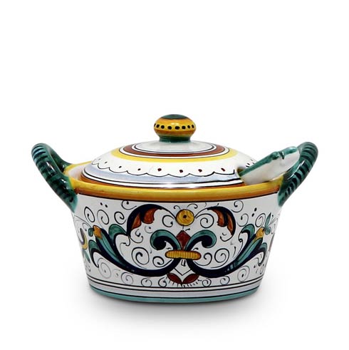 Deruta Of Italy  Ricco Deruta Covered Parmesan Cheese Bowl with Spoon $128.00