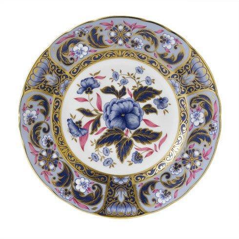 Royal Crown Derby  Imari Accent Blue Camellias Plate in Gift Box $285.00