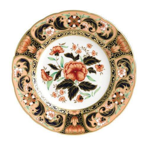 Royal Crown Derby  Imari Accent Derby Pink Camellias Plate in Gift Box $315.00