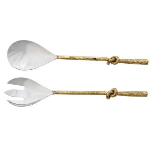 Mud Pie   GOLD KNOTTED STAINLESS STEEL SERVERS $42.95