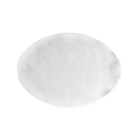 Q HOME   Ruffle White Melamine Small Oval Platter $42.95