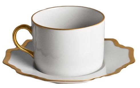 $113.00 Anna Weatherley Antique White - Gold Tea Cup &amp; Saucer