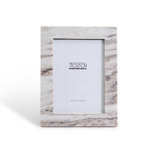 Tozai Home   5" X 7" BEIGE AND BROWN MARBLE PHOTO FRAME $41.95
