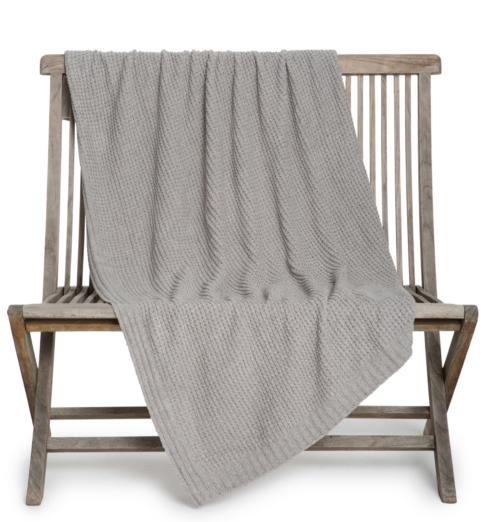 Barefoot Dreams  THROWS the WAFFLE THROW BLANKET Dove Gray $118.95