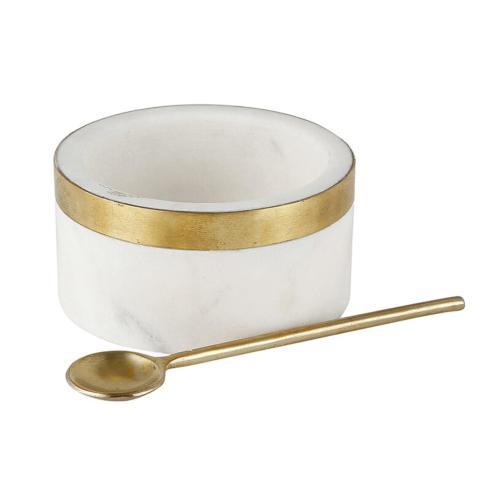 $19.95 Marble Bowl with Brass Spoon