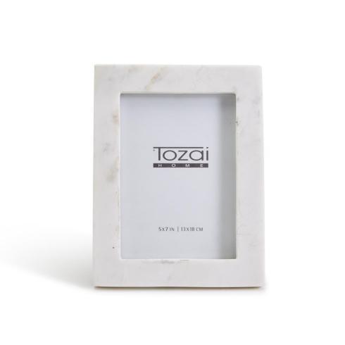 Tozai Home   5" X 7" TRIDENT WHITE MARBLE FRAME $33.95