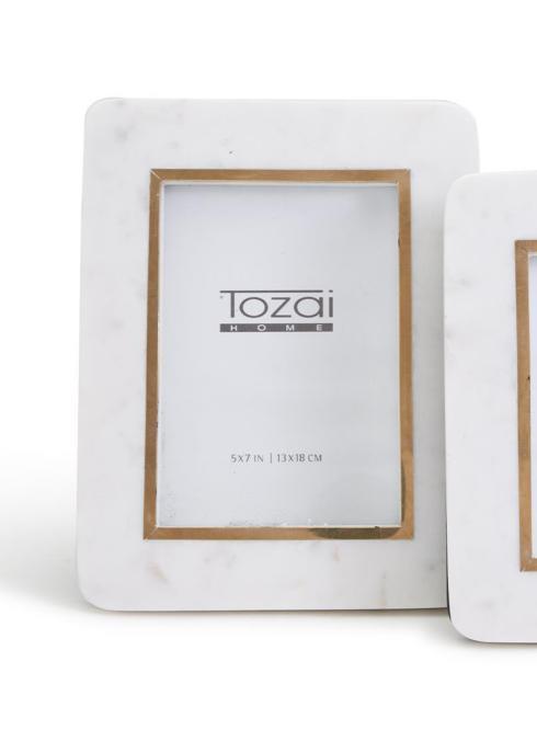 Tozai Home   Hoxton White Marble Frame (Holds 5”x 7” Photo) $57.95