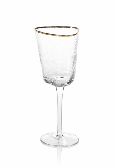 Zodax  Glasses Aperitivo Triangular Wine Gold Rim $14.95