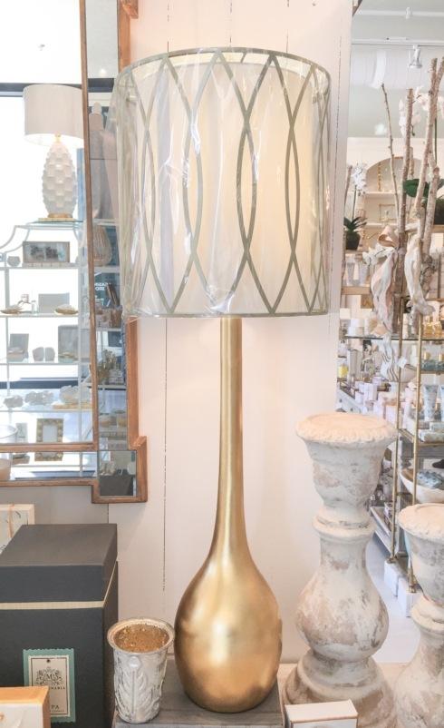Elizabeth Clair\'s Unique Gifts  Table Lamps 39” CARRINGTON Gold Metal Lamp with Linen Shade $179.95