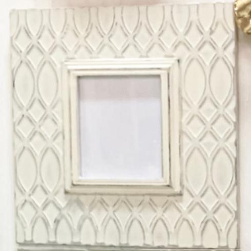 Elizabeth Clair\'s Unique Gifts  Frames  White Distressed Trellis Large Metal Frame That holds 8” x 10” Pictures $129.95