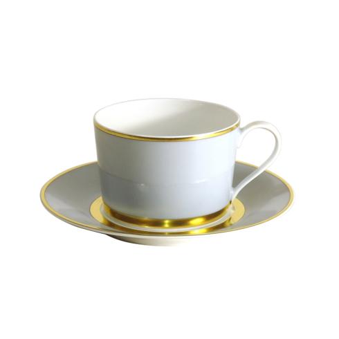 $130.00 Royal Limoges Teacup and Saucer MAK  White Gray and Gold