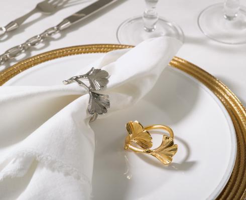 Saro Designs   Gold Gingko Napkin Ring - Sold per 4 $29.95
