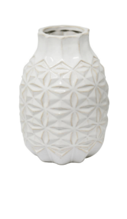 Sagebrook Home   Ceramic 9" Geo Vase, Ivory $29.95