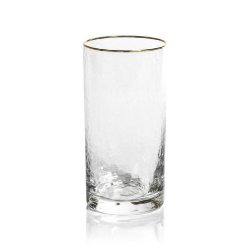 Zodax  Glasses Negroni Hammered Glasses - Clear with Gold Rim $12.95