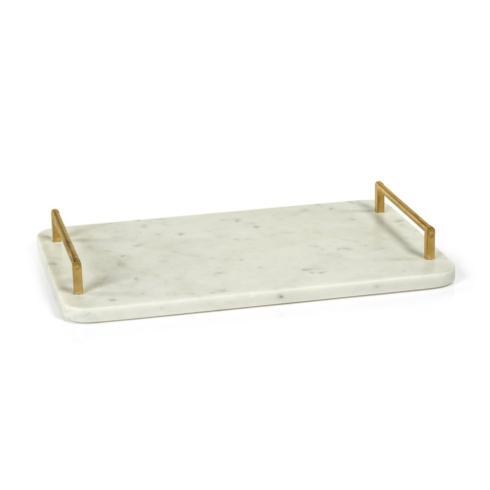 Zodax   Andria Marble Tray with Gold Metal Handles $63.95