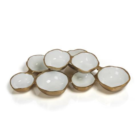 Zodax   Small Cluster of Eight Serving Bowls - Gold and White $62.95