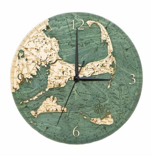 $49.95 Cape Cod &amp; Islands 12" Wood Clock   