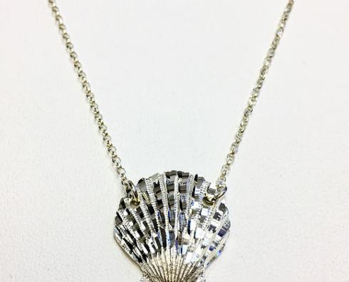 $80.00 Sterling Silver Scallop Shell Necklace