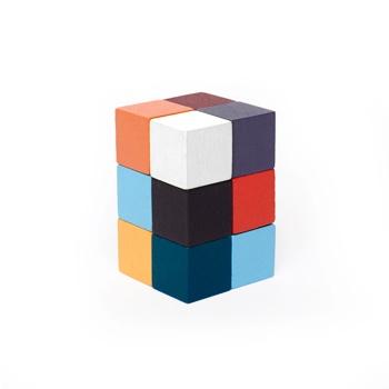 $6.99 Kikkerland Elastic Cube 3D Wooden Puzzle
