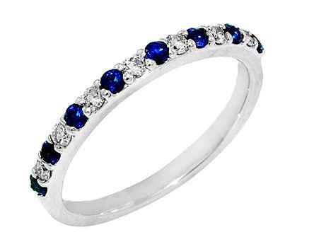 $875.00 14K White Gold Sapphire and Diamond Ring