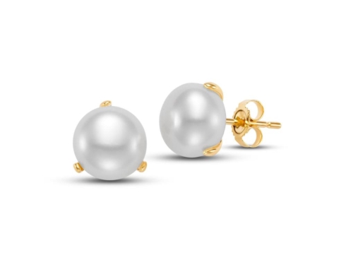 $375.00 Freshwater Pearl Button Stud Earrings