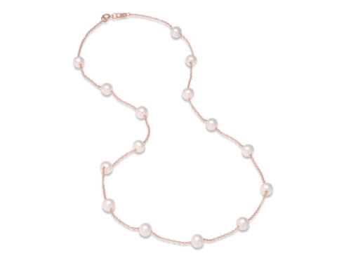 $289.00 Rose Gold Tin Cup Pearl Necklace