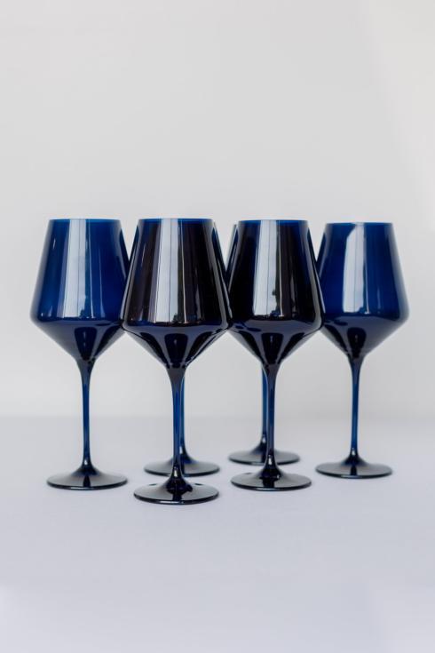 $180.00 Estelle Colored Wine Stemware-Set of 6 {Midnight Blue}