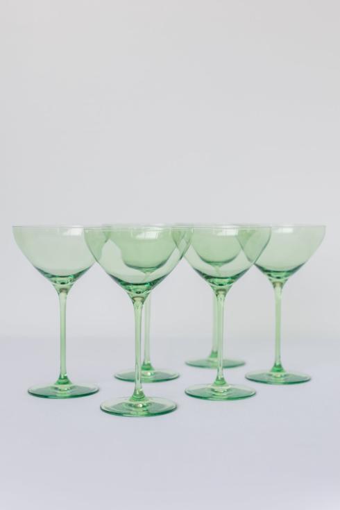 Gaines Jewelers Exclusives   ESTELLE COLORED MARTINI GLASS - SET OF 6 {MINT GREEN} $205.00