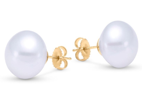 $850.00 Button South Sea Pearl Stud Earrings