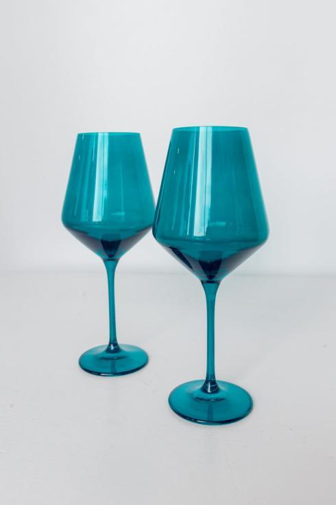 Gaines Jewelers Exclusives   ESTELLE COLORED WINE STEMWARE - SET OF 2 {EMERALD GREEN} $85.00