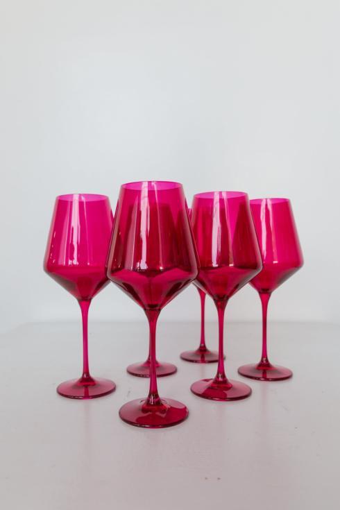 $175.00 Estelle Colored Wine Stemware-Set of 6 {Fuschia}
