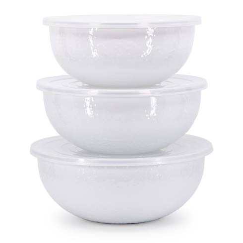 Golden Rabbit Swirls and Solids Solid White Mixing Bowls $90.30