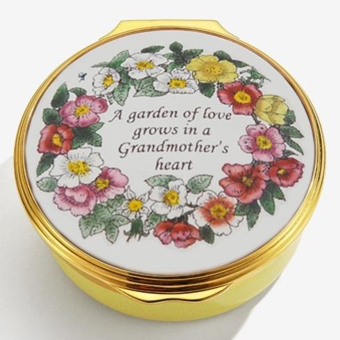 $275.00 "A Garden of Love...Grandmother\'s Heart" Enamel Box