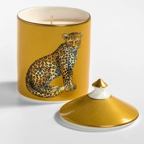 $145.00 Leopard Gold Lidded Candle