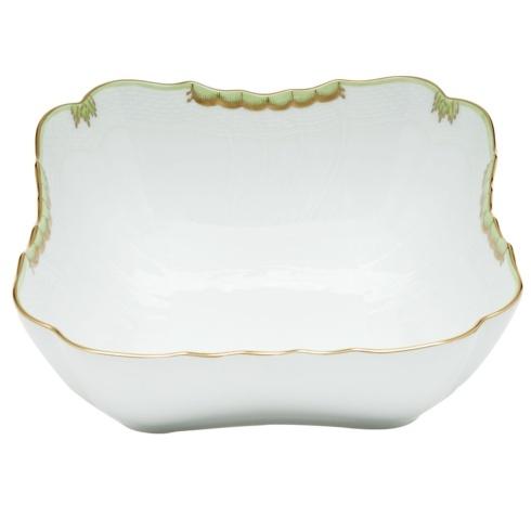 Herend Collections Princess Victoria Green Square Salad Bowl $415.00