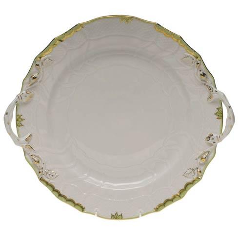 Herend Collections Princess Victoria Green Chop Plate W/Handles $380.00