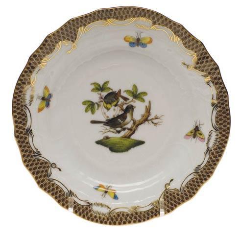 Herend Collections Rothschild Bird Brown Border Bread & Butter Plate - Mo 01 $280.00