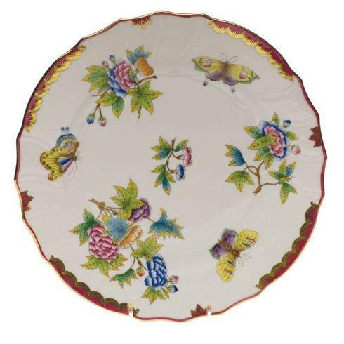 Herend Collections Queen Victoria Pink Border Dinner Plate $205.00