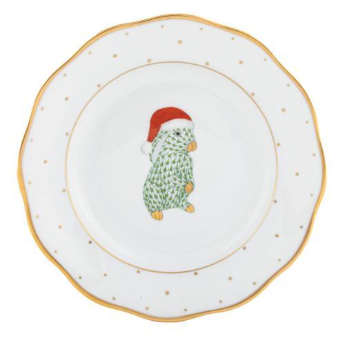 Herend Collections Christmas Dessert Plate - Santa Bunny $165.00