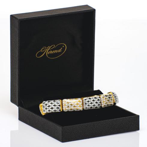 $395.00 10 Link Bracelet Black + Gold