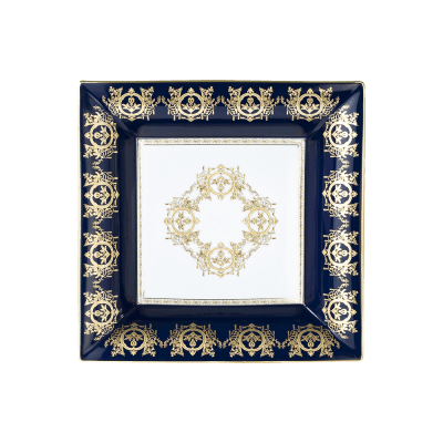 $1,450.00 Large Ritz Imperial Tray - Furnace Blue/White Background