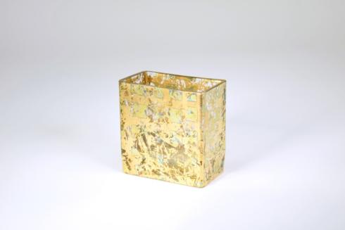 Tamara Childs  Vases - Wabi Sabi Short Vase - 4"x4"x2" - Gold $38.00