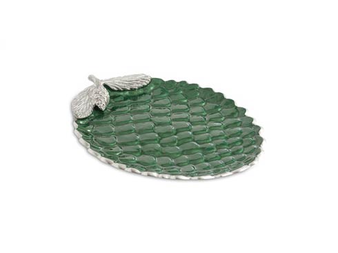 $135.00 Pine Cone 13" Platter Emerald